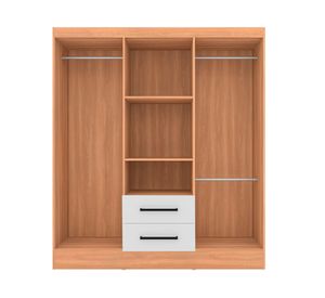 Clóset 6 puertas 2 cajones Ámbar blanco/canela