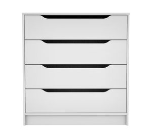 Cómoda 4 cajones Legno Espresso melamina blanco claro