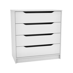 Cómoda 4 cajones Legno Espresso melamina blanco claro