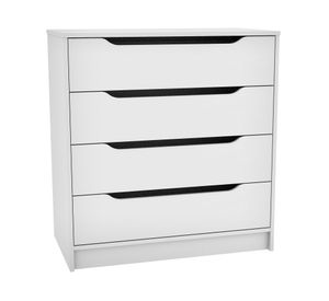 Cómoda 4 cajones Legno Espresso melamina blanco claro