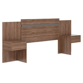 Respaldo 2 plazas con veladores Paraná canela/titanio