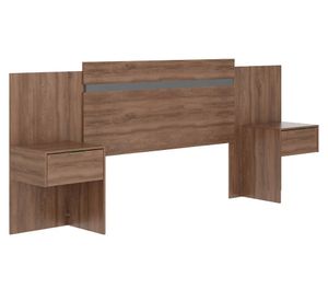 Respaldo 2 plazas con veladores Paraná canela/titanio