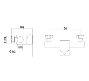 Monomando de ducha Cantabria acero