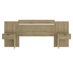 Respaldo 2 plazas con veladores Paraná noce/blanco