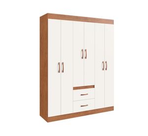 Clóset 6 puertas 2 cajones Ibiza café/off white 175x137x38 cm