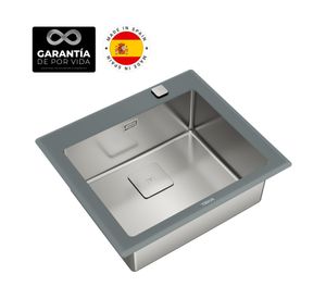 Lavaplatos empotrado Diamond RS15 1C gris 20x60x52 cm