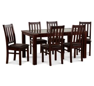 Comedor 6 sillas rectangular Ñuble chocolate/PU chocolate