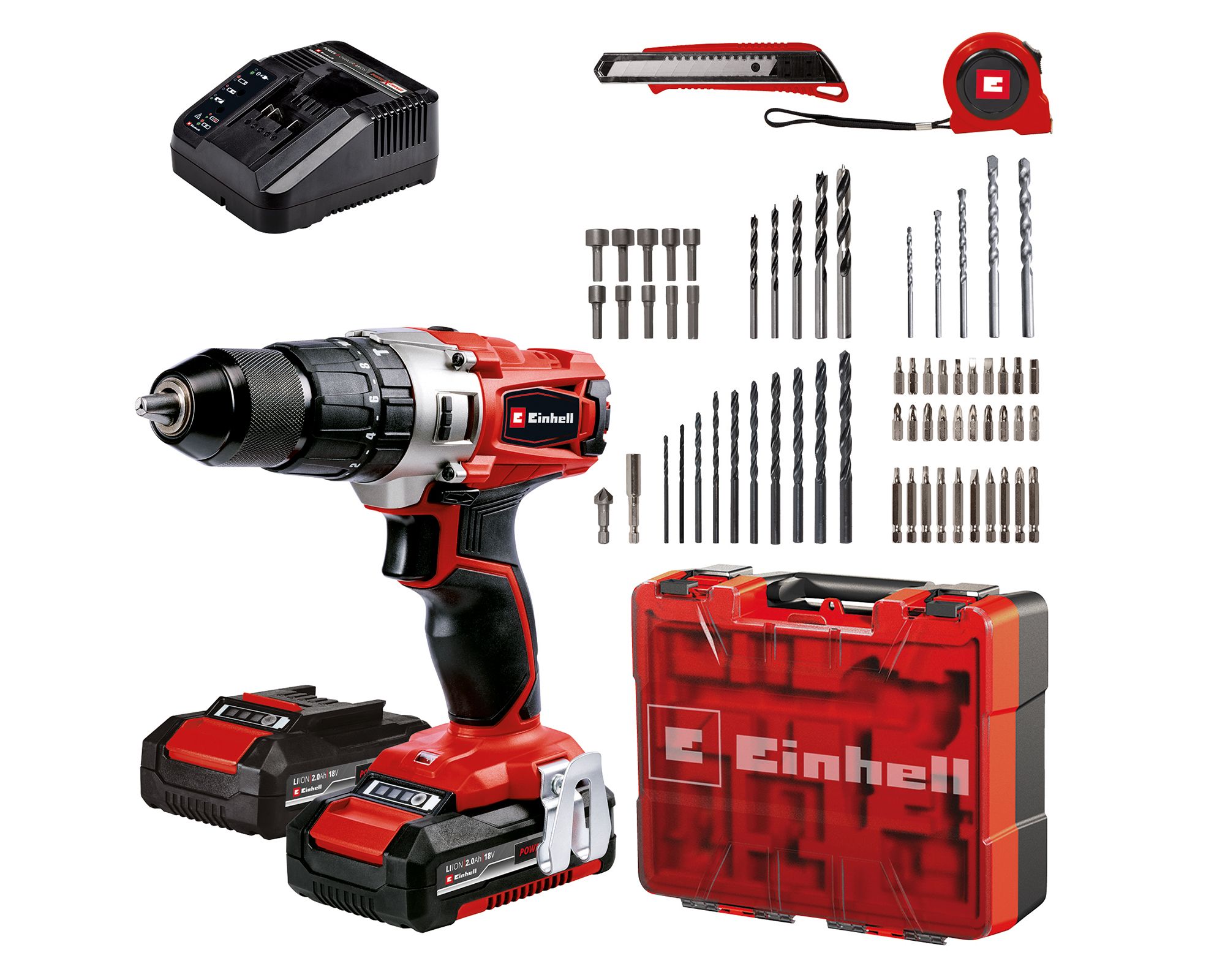 Taladro percutor TE-CD 18/2 Li-i + 2 baterías 2.0 Ah + cargador + maletín 64 accesorios a $139.990