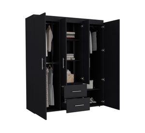 Clóset 4 puertas Bariloche Eco 150 wengue 177.9x150.3x50.4 cm