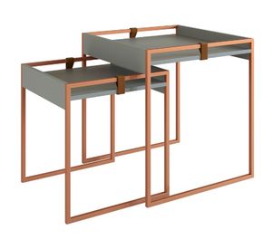 Mesa lateral Grace verde fiordo 60x55x55 cm