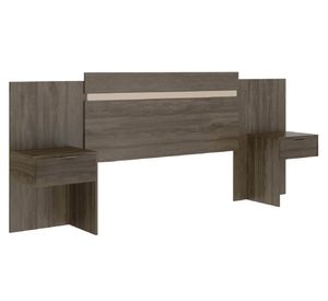 Respaldo 2 plazas con veladores Paraná nogal/blanco