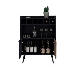 Bar 2 puertas 2 repisas Funes wengué/macadamia 106.6x78.4x40 cm