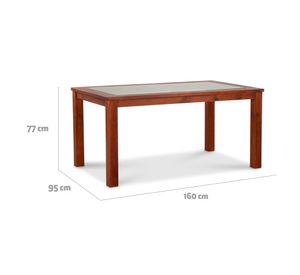 Comedor 6 sillas rectangular Ñuble caramelo/beige