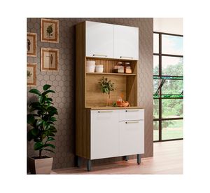 Mueble cocina 4 puertas 1 cajón Avela miel/blanco