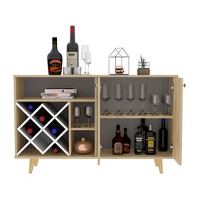 Bar 2 puertas Vihti macadamia/blanco