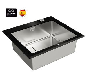 Lavaplatos empotrado Diamond RS15 1C negro 20x60x52 cm