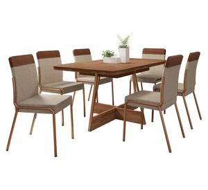 Comedor 6 sillas Rio canela/avellana