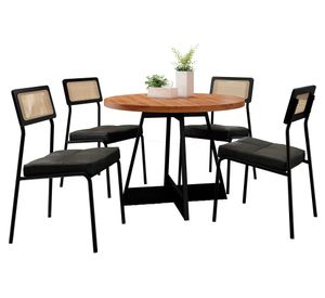 Comedor 4 sillas Capitolio canela/negro
