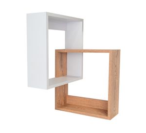 Repisa esquinera Deia blanco/café