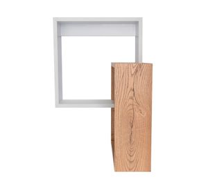 Repisa esquinera Deia blanco/café