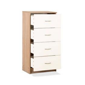 Cómoda 4 cajones bicolor