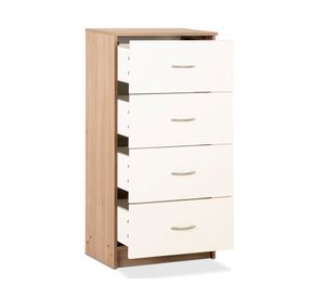 Cómoda 4 cajones bicolor