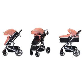 Coche cuna Lux rosado 3 en 1