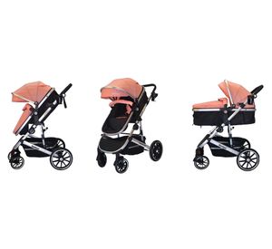 Coche cuna Lux rosado 3 en 1