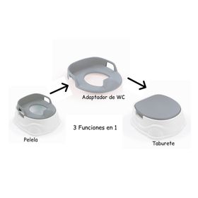 Pelela aprendizaje 3 en 1 gris