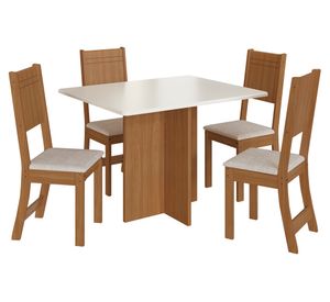 Comedor 4 sillas Mónaco café/off white