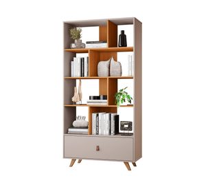 Librero Giga 91x39x179 cm café