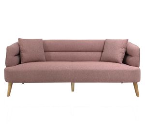 Sofá 3 cuerpos Klee poliéster rosa