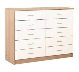 Cómoda 10 cajones bicolor