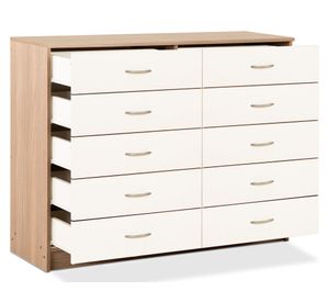 Cómoda 10 cajones bicolor