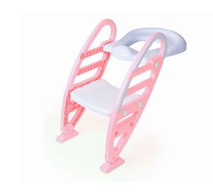 Asiento entrenador WC con escalera rosado