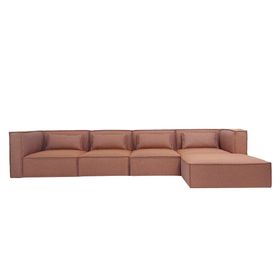 Sofá modular 5 cuerpos Jagger poliéster marrón