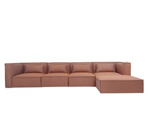 Sofá modular 5 cuerpos Jagger poliéster marrón