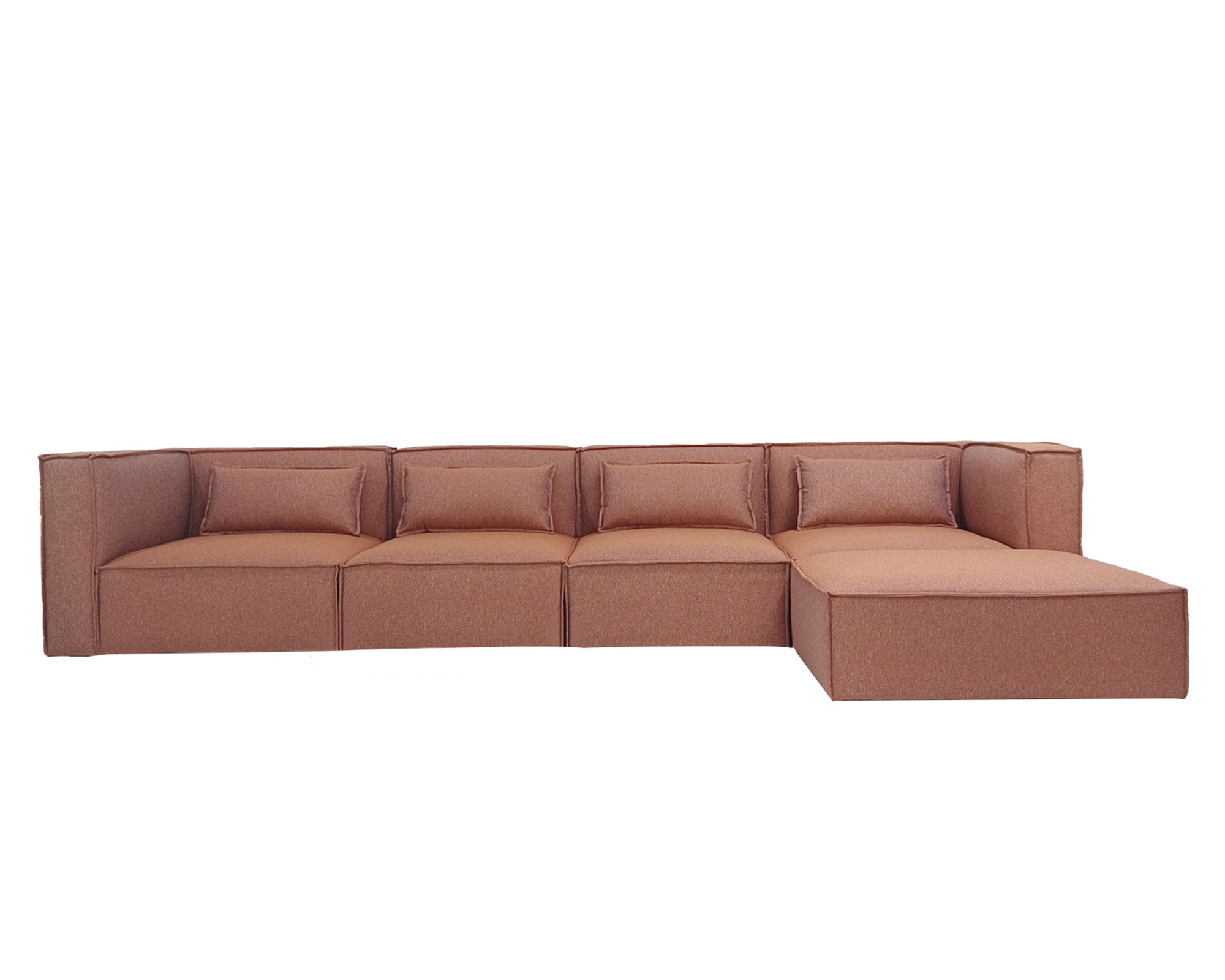Amuv Sofá modular 5 cuerpos Jagger poliéster marrón