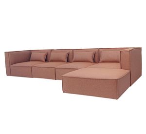 Sofá modular 5 cuerpos Jagger poliéster marrón