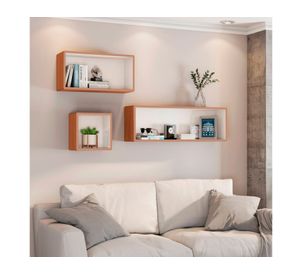 Repisa Pernambuco blanco/canela 33x99x24 cm