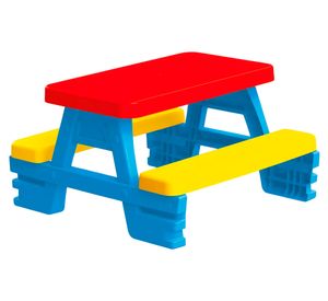 Mesa picnic infantil 4 niños multicolor 71x77x43 cm