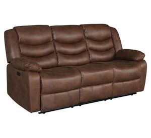 Sofá reclinable 3 cuerpos Domingo poliéster café