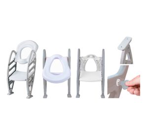 Asiento entrenador WC con escalera gris