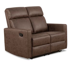 Sofá reclinable Asturias PU café 2 cuerpos