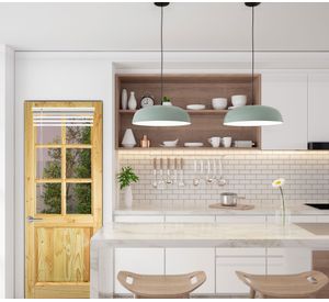 Puerta Pino Oregón 80x200 cm Nahuel 1/2 Cuerpo Vidrio AFN