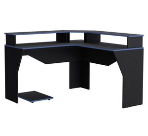 Escritorio gamer L Guma wengué/azul