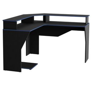 Escritorio gamer L Guma wengué/azul