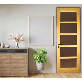 Puerta Pino Oregón Mirador Vidrio 70x200 cm AFN