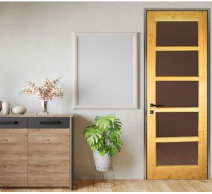 Puerta Pino Oregón Mirador Vidrio 80x200 cm AFN