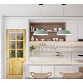 Puerta Pino Oregón 90x200 cm Nahuel 1/2 Cuerpo Vidrio AFN